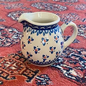 WIZA Boleslawiec Polish Pottery Cream Pitcher Flawless Condition